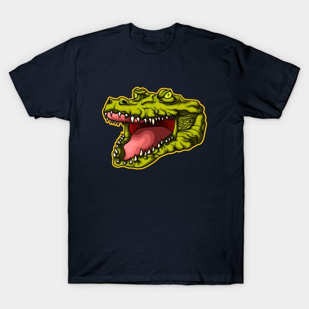 crocodile head cartoon art T-Shirt by Drumsartco